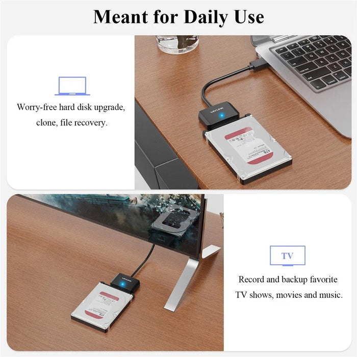 WAVLINK WL-ST345A USB 3.0 to SATA III Hard Drive Adapter Cable 5Gbps Data Transfer Converter - 6