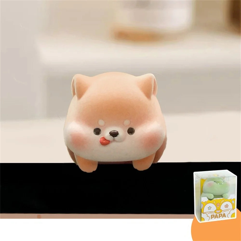 BABY STORY BB2836-1 Vinyl Figure Decorative Ornament Flocking Mini Statue for Car / Desktop / Monitor - Dog - 2