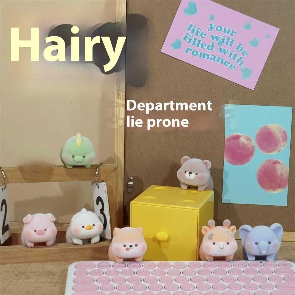 BABY STORY BB2836-1 Vinyl Figure Decorative Ornament Flocking Mini Statue for Car / Desktop / Monitor - Dog - 4