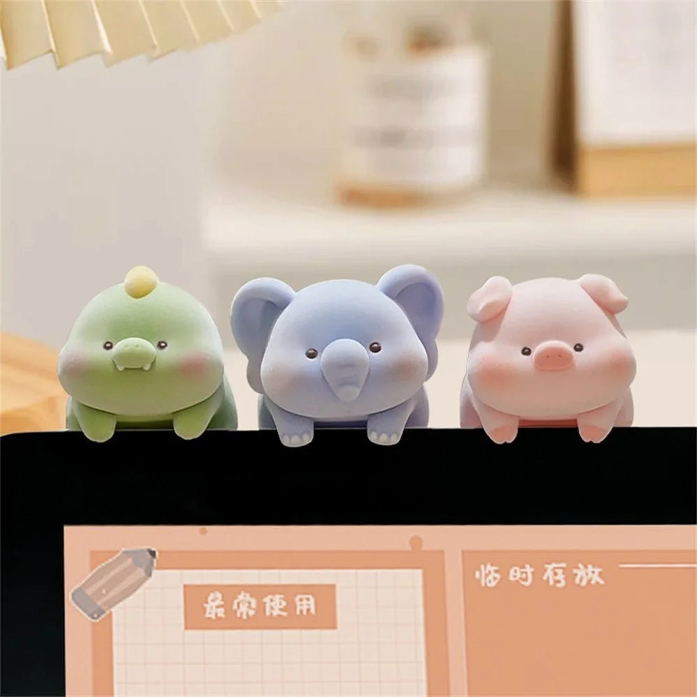 BABY STORY BB2836-1 Vinyl Figure Decorative Ornament Flocking Mini Statue for Car / Desktop / Monitor - Dog - 6