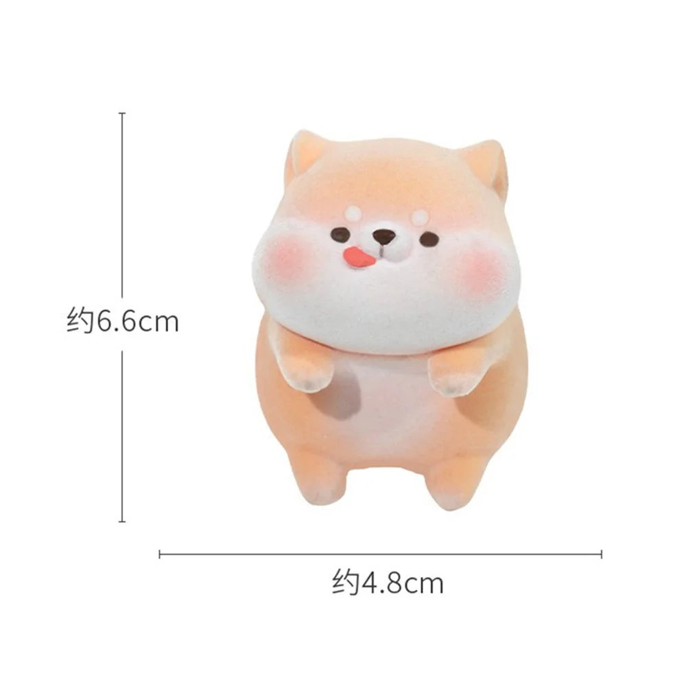 BABY STORY BB2836-1 Vinyl Figure Decorative Ornament Flocking Mini Statue for Car / Desktop / Monitor - Dog - 7