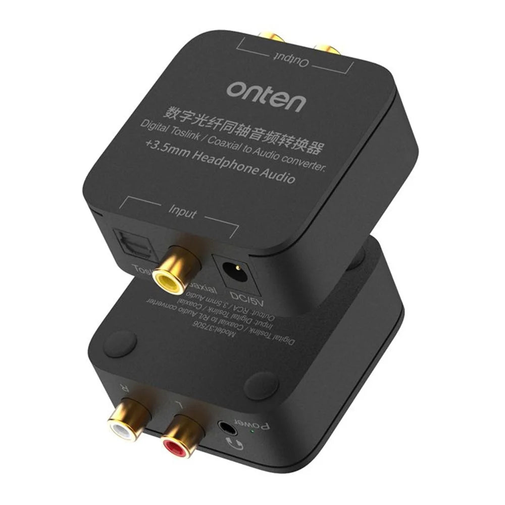 ONTEN 37506 Digital Toslink  /  Coaxial to Audio Converter with 3.5mm Headphone Audio Output - 1