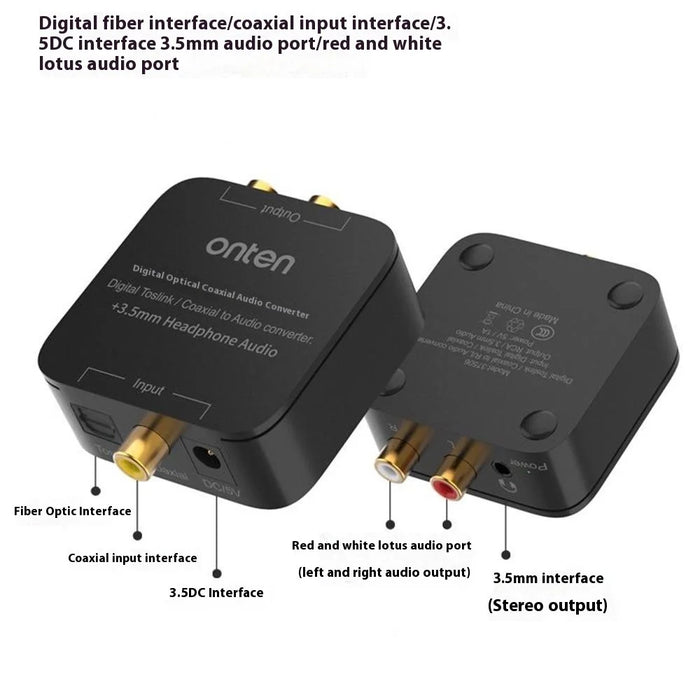 ONTEN 37506 Digital Toslink  /  Coaxial to Audio Converter with 3.5mm Headphone Audio Output - 6