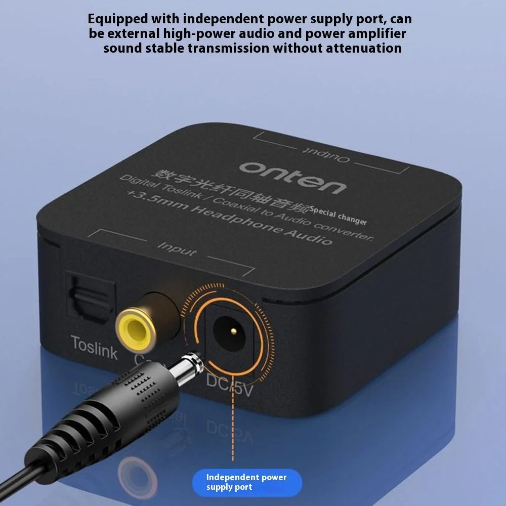 ONTEN 37506 Digital Toslink  /  Coaxial to Audio Converter with 3.5mm Headphone Audio Output - 7