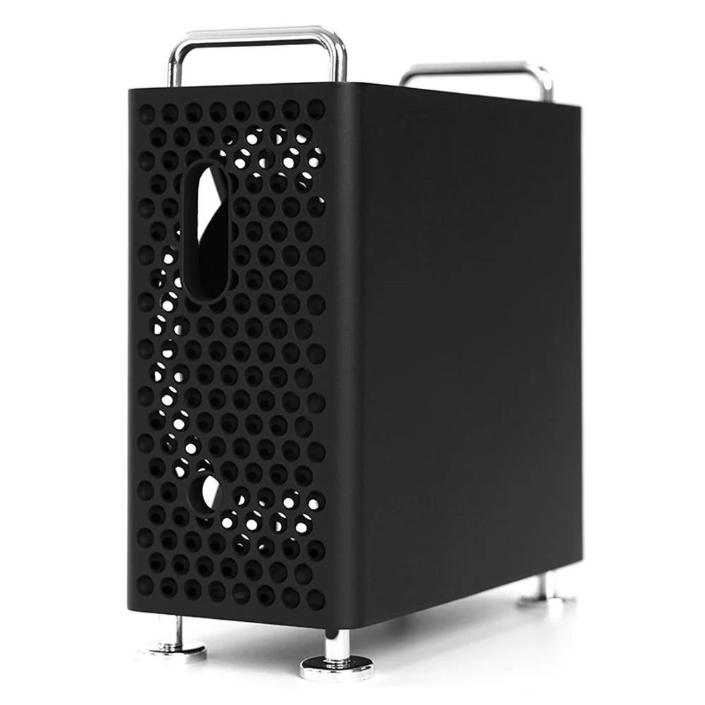For Apple Mac Mini M4  /  M4 Pro 2024 Protective Case Computer Host Hollow ABS Shell with Expansion Hard Drive Function - Black - 1