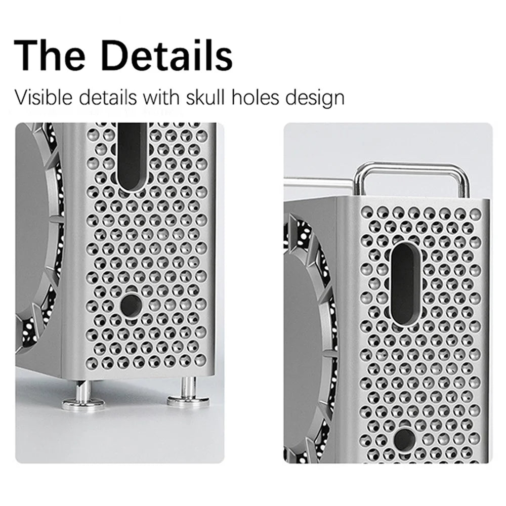 For Apple Mac Mini M4  /  M4 Pro 2024 Protective Case Computer Host Hollow ABS Shell with Expansion Hard Drive Function - Black - 5