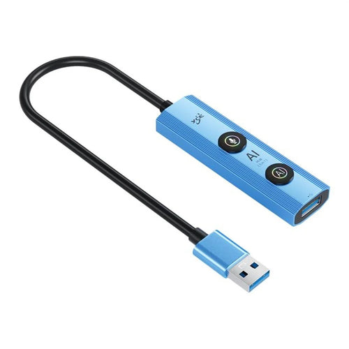 YCE V295A 5 in 1 USB3.0 Hub Aluminum Alloy Multi-Function AI Expansion Dock - Blue - 1