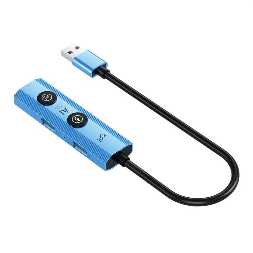 YCE V295A 5 in 1 USB3.0 Hub Aluminum Alloy Multi-Function AI Expansion Dock - Blue - 2