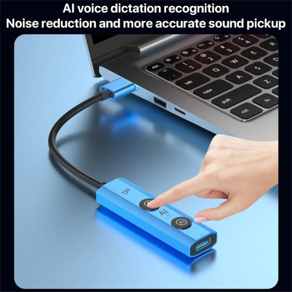 YCE V295A 5 in 1 USB3.0 Hub Aluminum Alloy Multi-Function AI Expansion Dock - Blue - 5