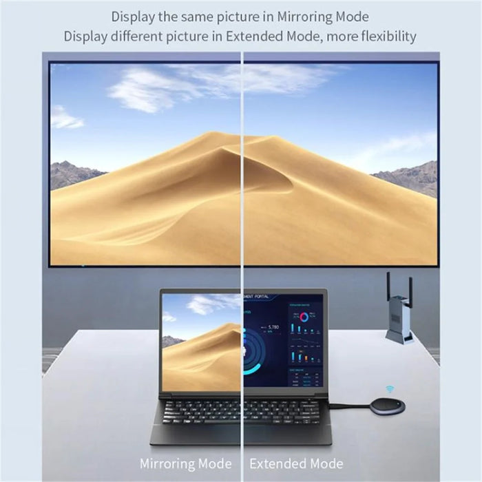G52+R18 4K Resolution Wireless HD Transmitter and Receiver Kit Screen Mirroring Device for PC  /  TV  /  Projector - 4