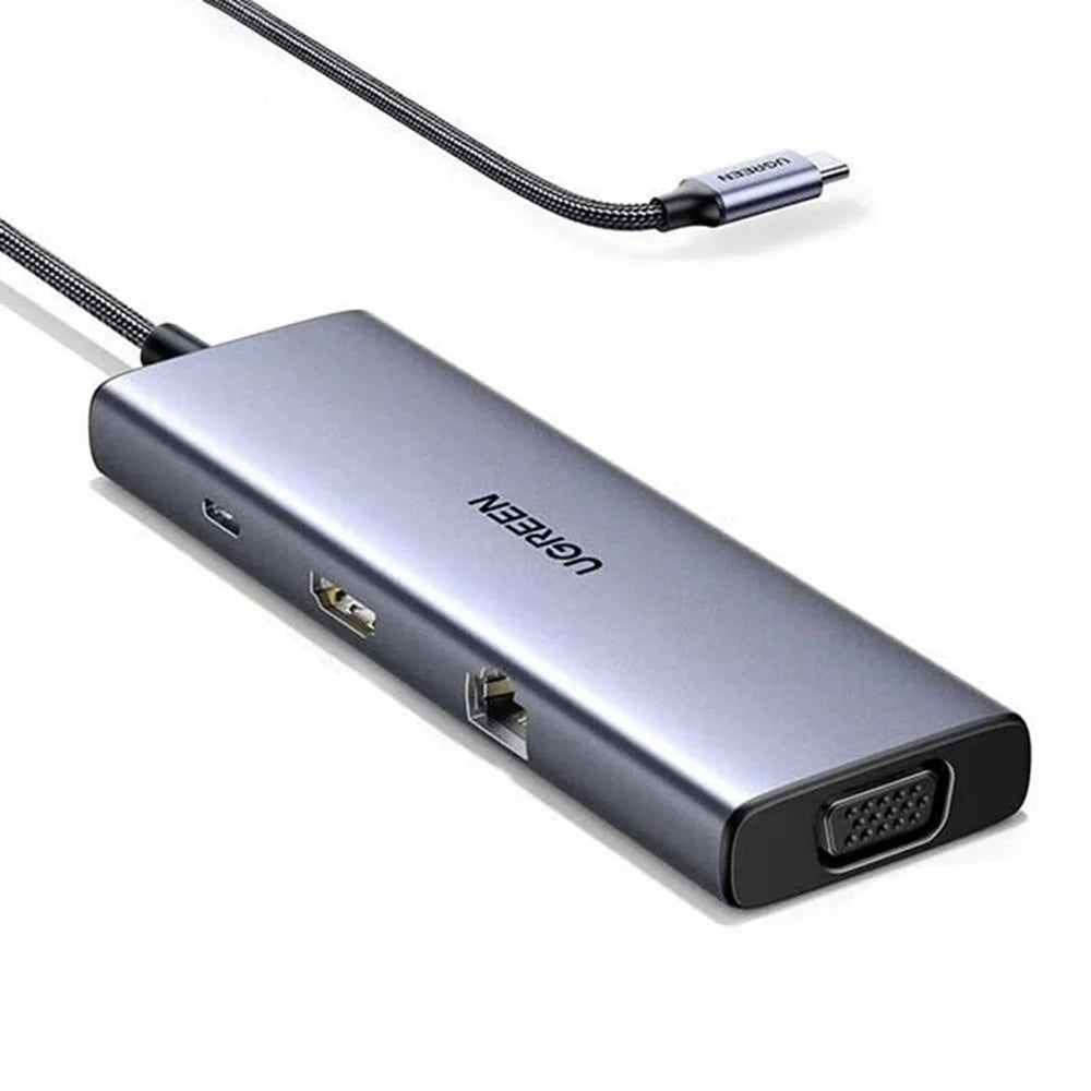 UGREEN 15600 9 in 1 USB-C Hub HD VGA USB-A Ethernet SD / TF PD Docking Station Adapter - 1