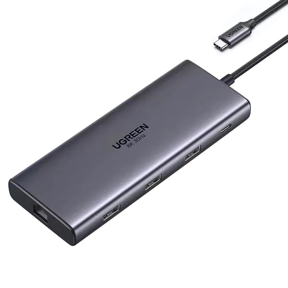 UGREEN 15534 USB-C Hub 8K / 4K HD RJ45 USB 3.0 PD 100W 10 in 1 Aluminum Alloy Adapter - 1