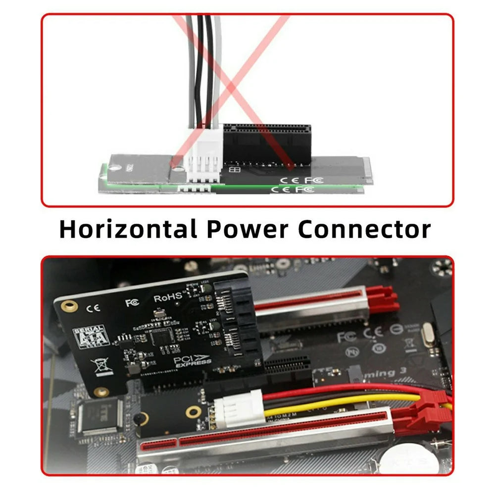 EP-048 M.2 NGFF NVMe M-Key Extender to PCI-E X1 X4 X8 X16 Graphics Card Riser Adapter - 5