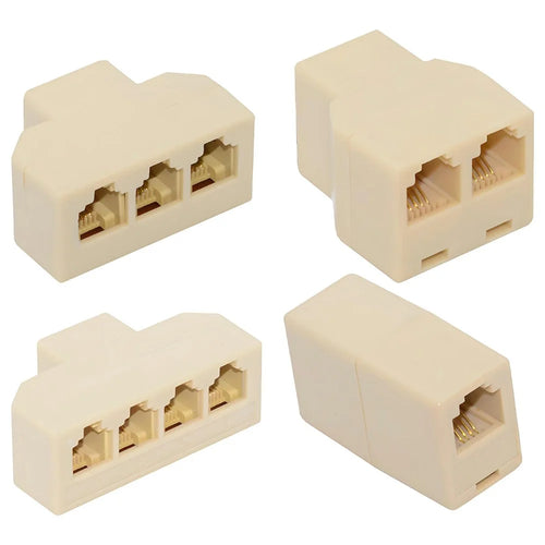 CA-006 4Pcs / Set 1 / 2 / 3 / 4-Way Outlet 6P4C RJ11 RJ12 Telephone Phone Modular Jack Line Splitter Adapter - 1