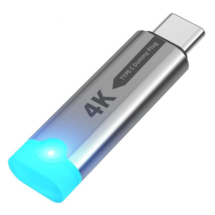4K 60Hz Type-C Virtual Display Adapter For USB4 Thunderbolt 3 / 4 Laptops Desktop Computers GPU EDID Emulator - Grey - 1