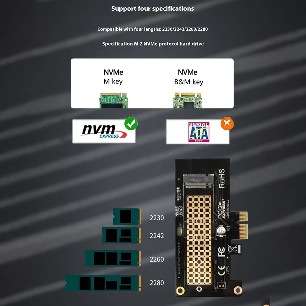 JEYI SK4 M.2 NVMe SSD to PCIe 4.0 X1 X4 X16 Adapter SSD Expansion Card - PCIe-X4 - 6