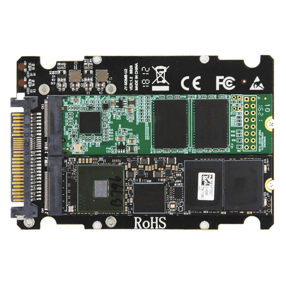 JEYI U2PCB U.2 to PCIe Adapter Card SFF-8639 PCIe 3.0 X4 SATA SSD Dual Ports Expansion Card - 1