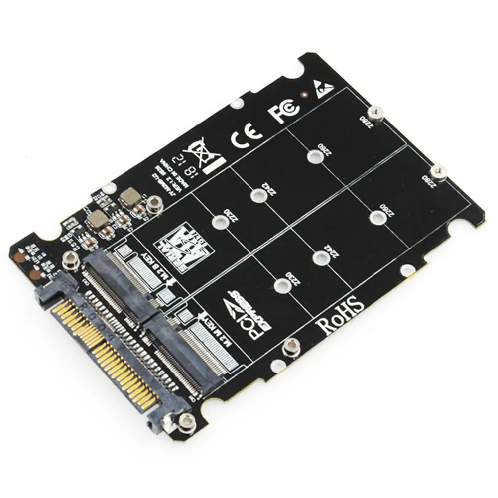JEYI U2PCB U.2 to PCIe Adapter Card SFF-8639 PCIe 3.0 X4 SATA SSD Dual Ports Expansion Card - 3