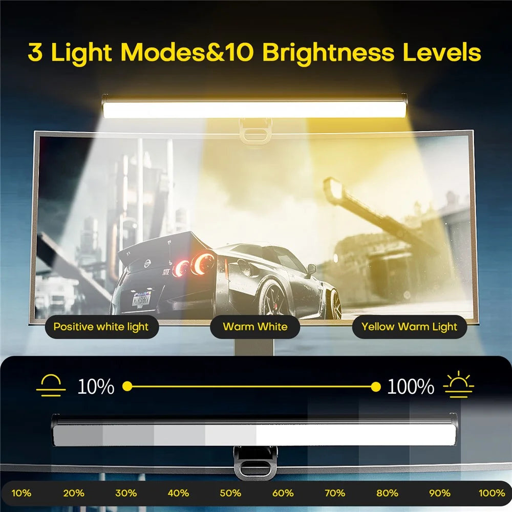 BY-03 Computer Monitor Light Bar Magnetic Eye-Caring Monitor Lamp Ambient Lighting for Video Conferencing / Streaming - 5