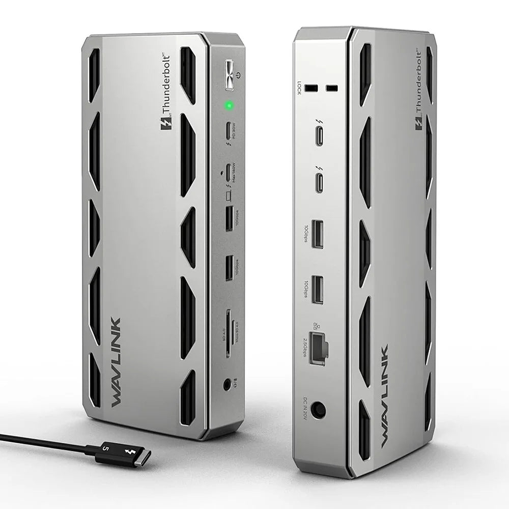 WAVLINK UTD58 12-in-1 Thunderbolt 5 Docking Station for Laptops 120Gbps 140W PD Hub Adapter - US Plug - 1