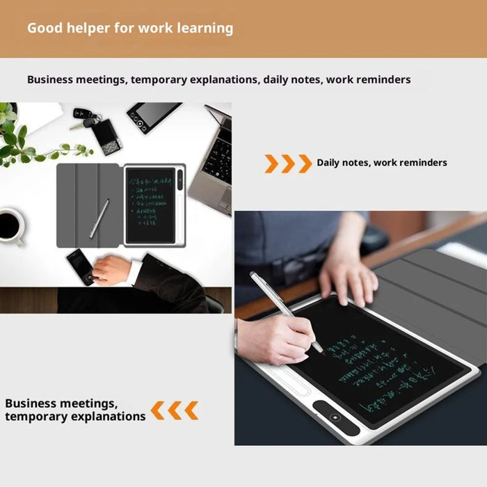 10.1 Inch LCD Writing Tablet Business High Brightness Writing Pad with Screen Lock  /  PU Leather Case - Black - 7