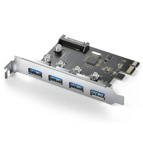 UGREEN 30716 USB 3.0 PCIe Expansion Card 4-Port PCIe to USB Adapter with 15-Pin SATA Power Connector for PC Host Compatible with Windows 10/8/7/XP/Vista - 1