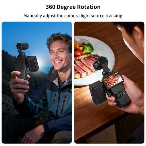 VRIG FD-08 For DJI Osmo Pocket 3 Camera LED Fill Light 3 Color Temperatures 360 Degree Rotation Photography Lamp - 2