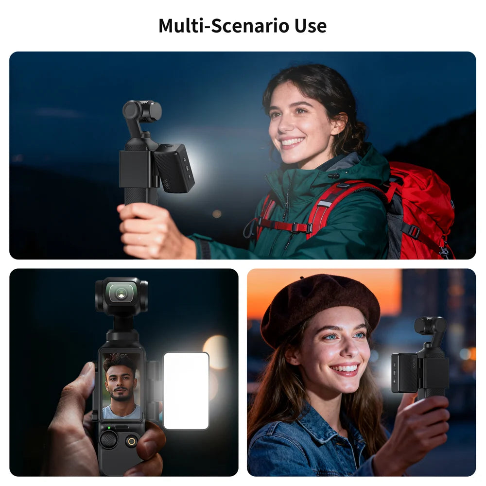 VRIG FD-08 For DJI Osmo Pocket 3 Camera LED Fill Light 3 Color Temperatures 360 Degree Rotation Photography Lamp - 6