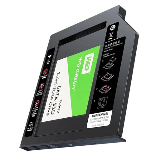 UGREEN 70657 SATA to USB 3.0 Hard Drive Caddy for 2.5" External Hard Drive Compatible with Laptop Hard Drive CD/DVD-ROM Caddy Tray - 1
