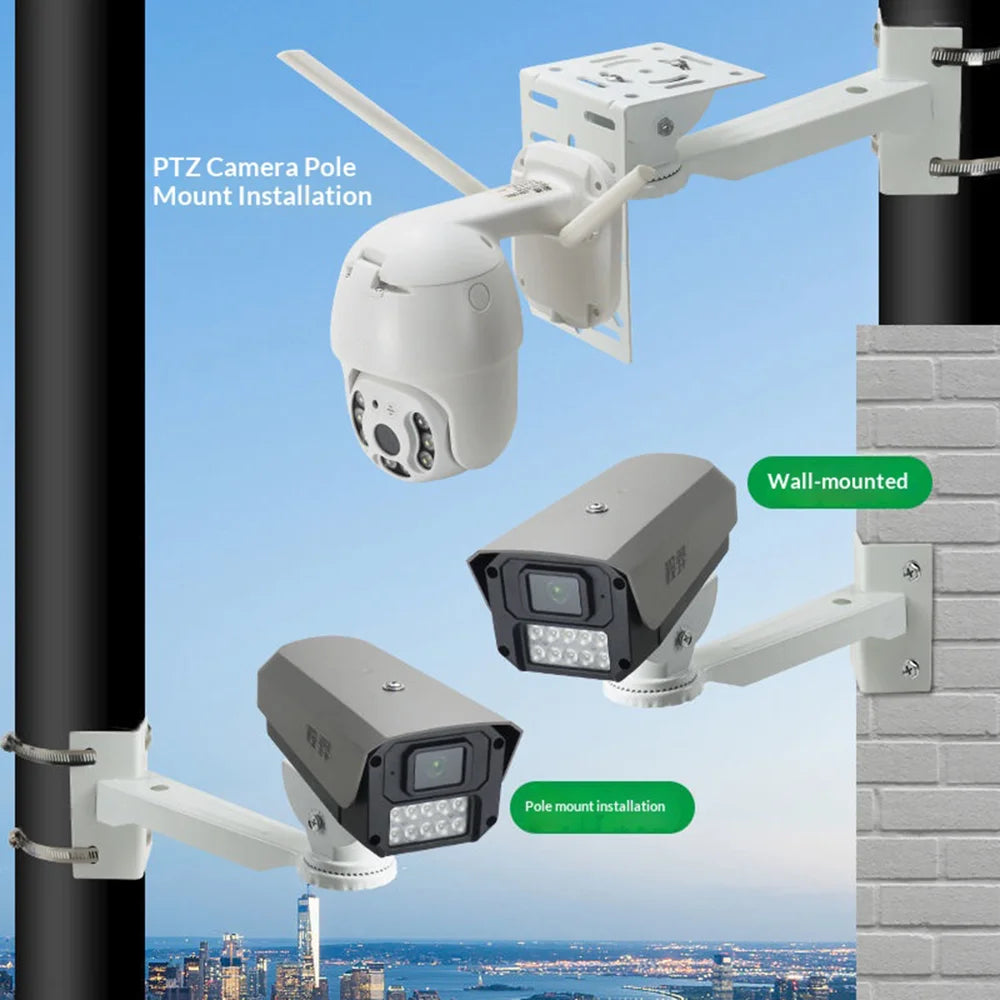 For CCTV Camera Pole Clamp Mount Bracket 360 Degree Rotation Security Camera Holder Stand - 4