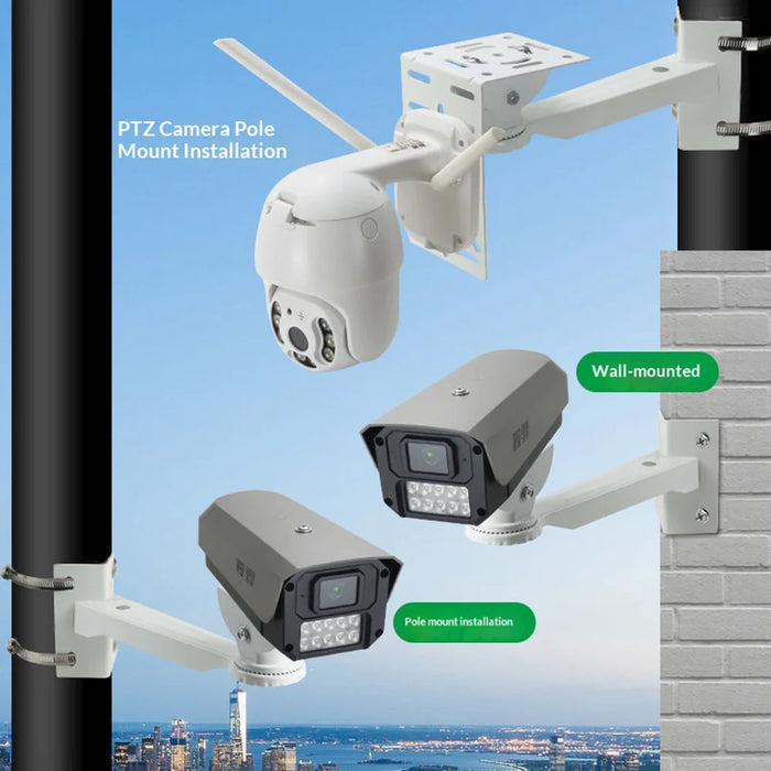 For CCTV Camera Pole Clamp Mount Bracket 360 Degree Rotation Security Camera Holder Stand - 4