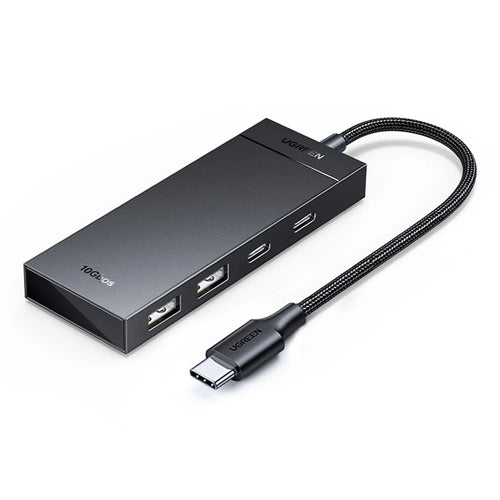 UGREEN 35583 4 in 1 USB C Hub Adapter 2 USB-C + 2 USB-A Ports 0.3m Docking Station 10Gbps Data Transfer for Windows  /  Mac OS  /  Linux - Black - 1