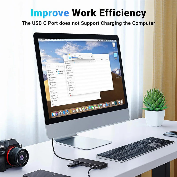 UGREEN 35583 4 in 1 USB C Hub Adapter 2 USB-C + 2 USB-A Ports 0.3m Docking Station 10Gbps Data Transfer for Windows  /  Mac OS  /  Linux - Black - 4