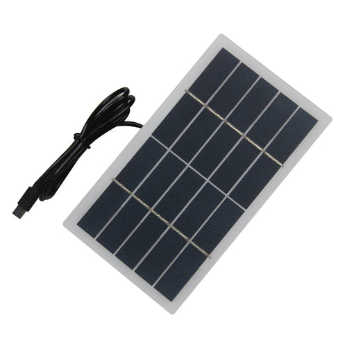 2W 5V Solar Charging Panel Type-C Plug for Security Camera Phone Outdoor Portable Power Supply - White - 1