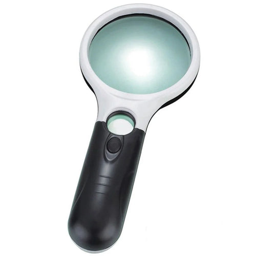 6902AB  3X + 45X Magnification Dual Lens Magnifying Glass with LED Light Handheld Jewelry Inspection Tool - 6902AB-75 - 1