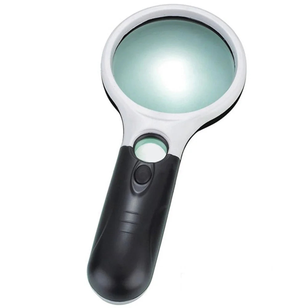 6902AB  3X + 45X Magnification Dual Lens Magnifying Glass with LED Light Handheld Jewelry Inspection Tool - 6902AB-75 - 4