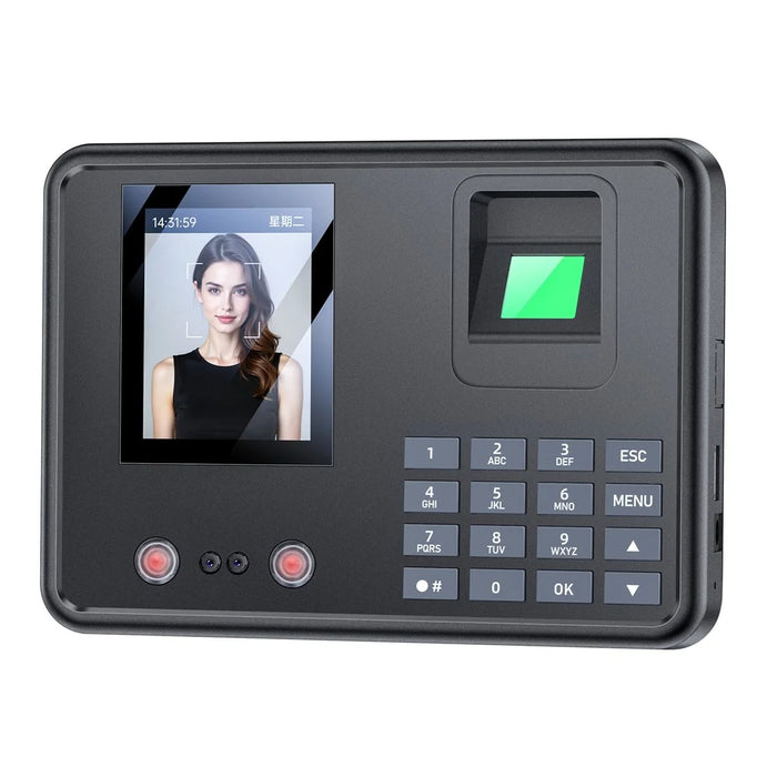 YESIDO KM30 Attendance Machine Time Clock Face Fingerprint Recognition Punch Card Reader Attendance Recorder - UK Plug - 1