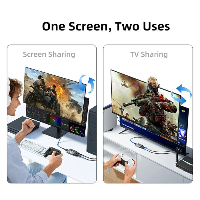 ESSAGER HD Switcher 2 in 1 out Dual-Way 4K 60Hz Video Switch for Gaming PC TV - 4