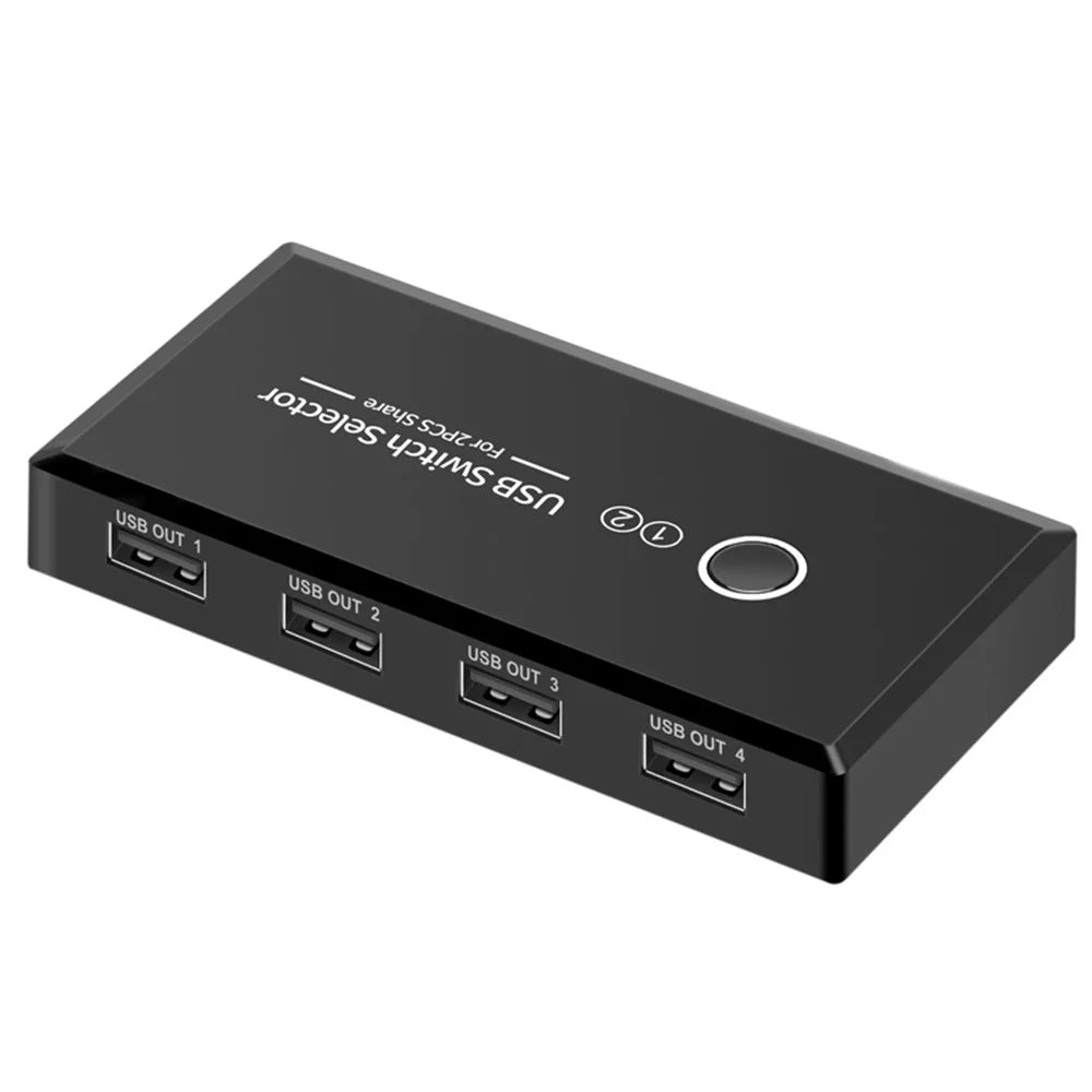 KY23 KVM USB 2.0 Switch Selector 2 Input 4 Output Computer Sharing Splitter Hub for Printer Keyboard Mouse U Disk - 1