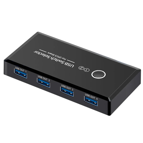KY03 KVM USB 3.0 Switch Selector 2 Input 4 Output Sharing Splitter for Printer Mouse Keyboard USB Hub Sharing - Black - 1