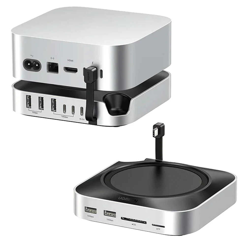 UGREEN CM841-65487 11-in-1 USB-C Hub for Mac Mini M4  /  M4 Pro M.2 NVMe SSD Enclosure Docking Station - 1