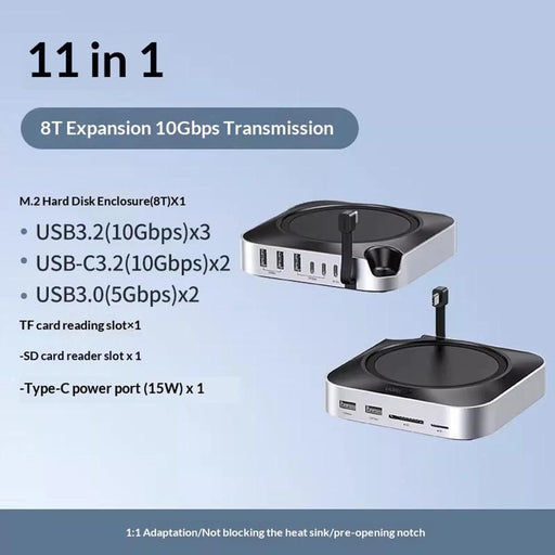 UGREEN CM841-65487 11-in-1 USB-C Hub for Mac Mini M4  /  M4 Pro M.2 NVMe SSD Enclosure Docking Station - 2