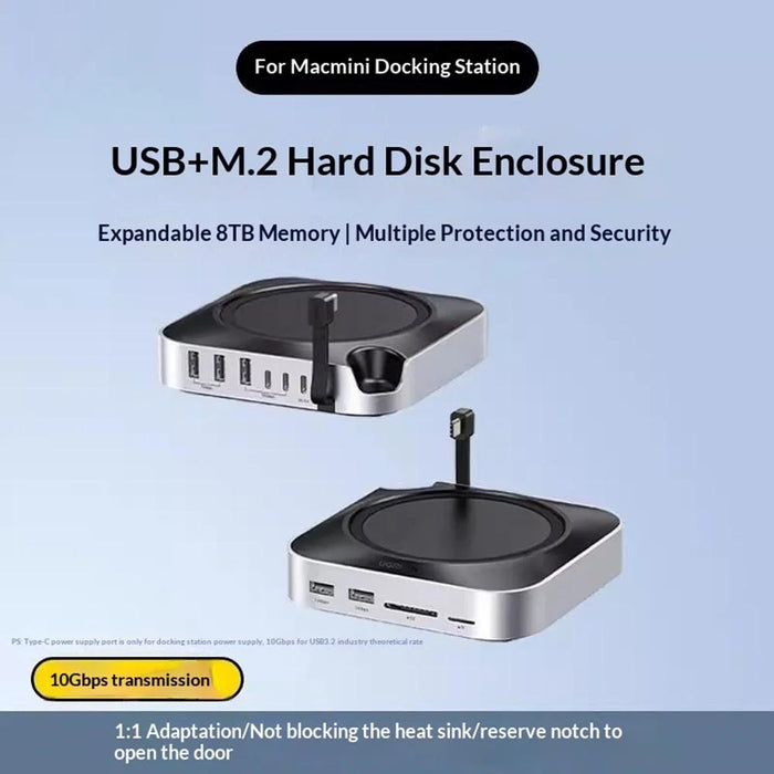 UGREEN CM841-65487 11-in-1 USB-C Hub for Mac Mini M4  /  M4 Pro M.2 NVMe SSD Enclosure Docking Station - 3