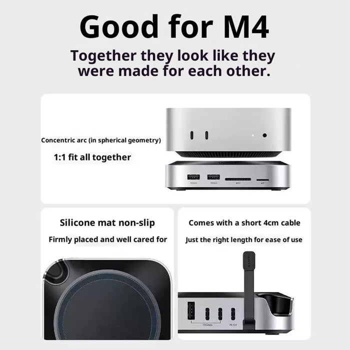 UGREEN CM841-65487 11-in-1 USB-C Hub for Mac Mini M4  /  M4 Pro M.2 NVMe SSD Enclosure Docking Station - 6