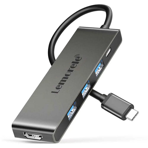 LEMORELE TC22L 5 in 1 USB-C Hub PD 100W Charging 4K / 30Hz HD 3x USB 3.0 Expansion Dock - Black - 1