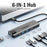 LEMORELE TC44L 6 in 1 USB-C Hub PD 100W Charging 4K / 60Hz HD Ethernet USB 3.0 Multi-port Adapter - Black - 3