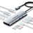 LEMORELE TC91 10 in 1 USB-C Hub Dual 4K / 30Hz HD PD100W Fast Charging USB 3.0 Docking Station SD / TF Card Reader - Silver Grey - 1