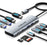 LEMORELE TC91 10 in 1 USB-C Hub Dual 4K / 30Hz HD PD100W Fast Charging USB 3.0 Docking Station SD / TF Card Reader - Silver Grey - 2