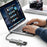 LEMORELE TC39 9 in 1 USB-C Hub Docking Station, RJ-45 Ethernet + 4K HD + Dual USB-C + SD + TF + 3 USB 3.0 + Type-C PD - Silver Grey - 5