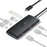 LEMORELE TC510 USB-C 7 in 1 Hub Dual HD 4K 60Hz PD 100W Charging Docking Station for Laptop - Black - 1